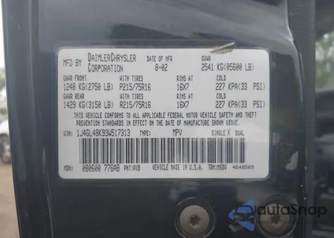 2003 Jeep Liberty Sport z USA, uszkodzony, nr VIN 1J4GL48K93W517313